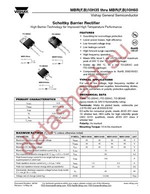 MBRB10H60HE3/45 datasheet  